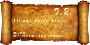 Tihanyi Rozália névjegykártya